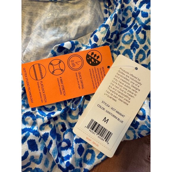 Gottex Racer Back Golf Tennis Shirt Size Medium Santorini Blue NWT Sleeveless $8 - Picture 4 of 9